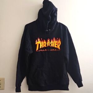 Medium Thrasher Black Flame Logo Sweatshirt‎